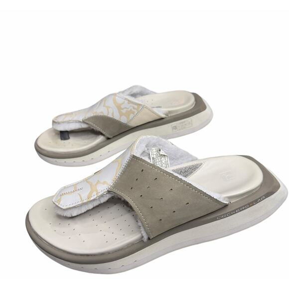 Deckers X Lab Gldtr Slide Sandal Men 10 Gray Beige Flip Flops Recovery Comfort - Picture 2 of 13